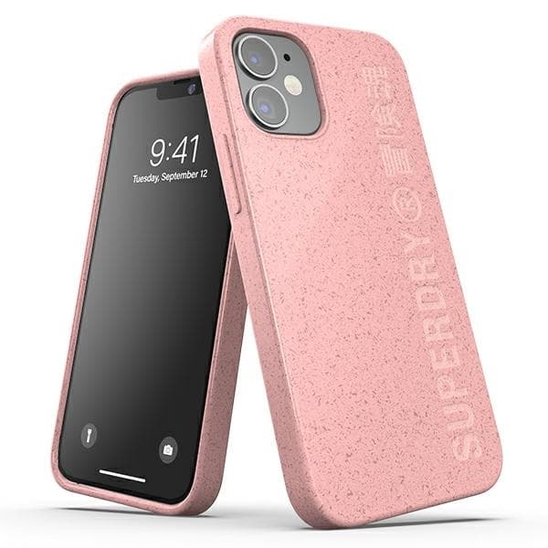 Dr Nona SuperDry Snap iPhone 12 mini Komposterbart fodral rosa/rosa 42620