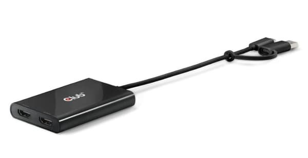 Adapter Club3D USB-C (USB-A adapter) > 2x HDMI 4K @60Hz St/Bu retail
