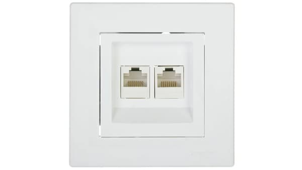Schneider Electric Computerstik dobbelt 2xRJ45 kat.5e hvid - EPH4400121