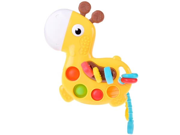 3-i-1 GIRAFF sensorisk leksak - glidande, dragande, pop it ZA5762