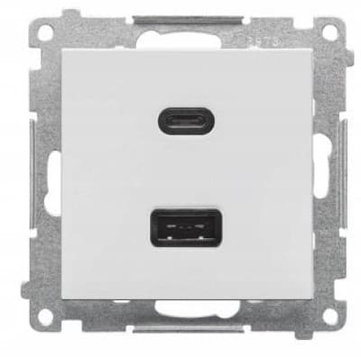 Simon 55 USB-oplader C+A (modul), 30 W, 230V Lysegrå Mat TEC2CAQ.01/114