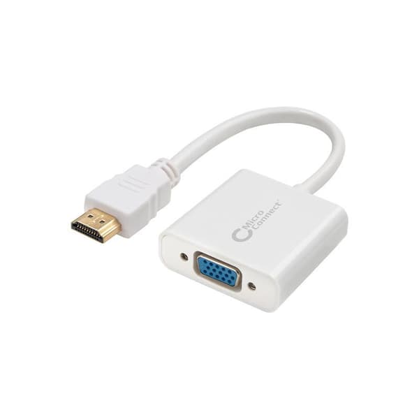 MicroConnect Adapter HDMI - VGA M/F, Vit Stöder inte ljud, Upplösning: 1920x1080p@60Hz