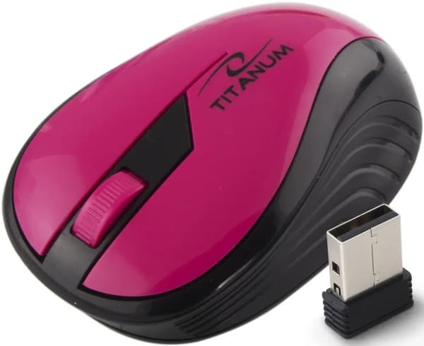 TITANUM TRÅDLÖS 2.4GHZ OPTISK MUS 3D USB RAINBOW ROSA