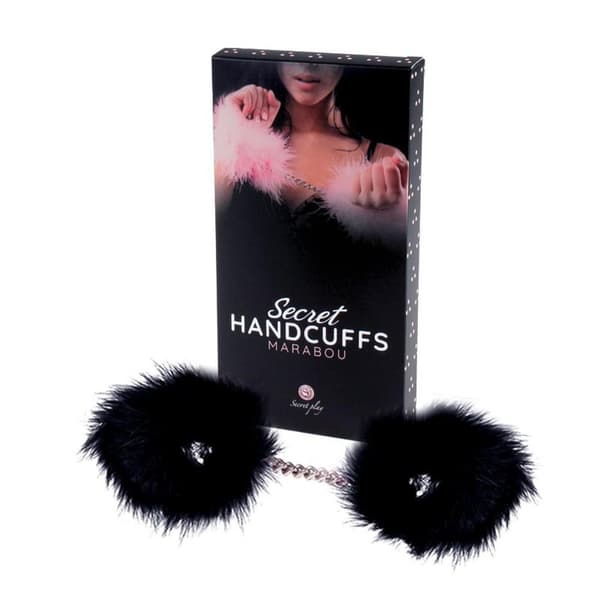SVARTA MARABOU HANDKLOVAR