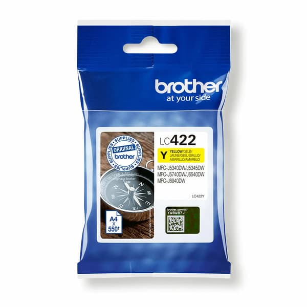 Brother blækpatron LC422Y - gul