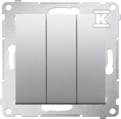 Simon 54 Premium Triple-knap (modul) 10AX, 250V~, Quick Release, Sølv Mat DP31.01/43
