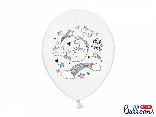 Ballonger 30cm, Unirosec, Pastell Vit (1 fp./6 st.)