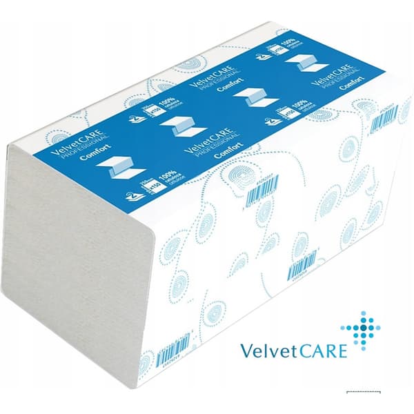 Vikta handdukar Velvet Care V-Fold 2w Cellulosa Vit (150)