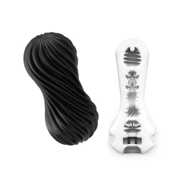 Tenga Flex Rocky Black Intimate Spiral System, återanvändbar, fast textur