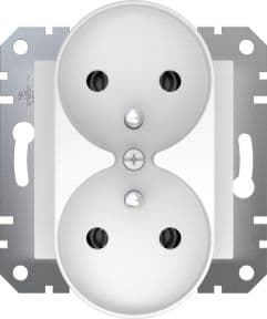 Schneider Electric ASFORA Dubbeluttag med/u vit (EPH9810221)