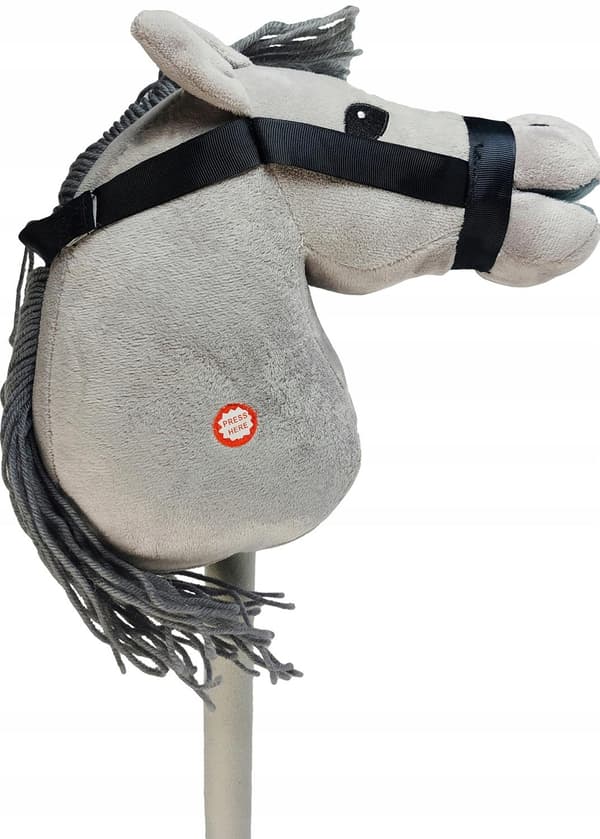 PROMO Hästhuvud med man på pinne grå 2000952