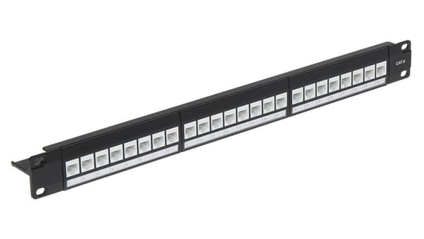 Delta kytkentäpaneeli 19\" 1U 24x RJ45 (PP-24/RJ-FX/6C)