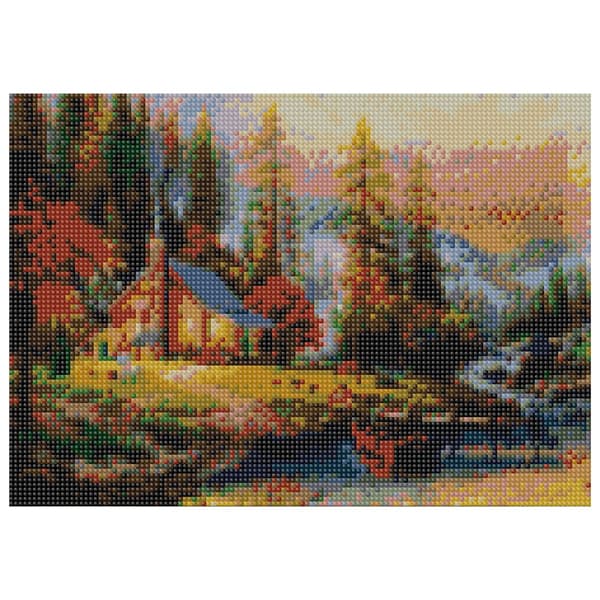 Flamingo Line Kreativt Sæt Diamantmosaik 30x40cm Efterår (TMR21284)
