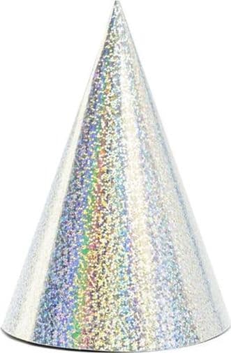 Holografiske huer, sølv, 16 cm (1 stk./6 stk.)