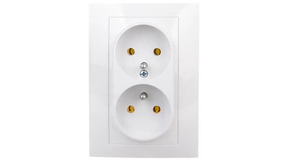 Electro-Plast Carl stikkontakt dobbelt m/u hvid (1735-00)