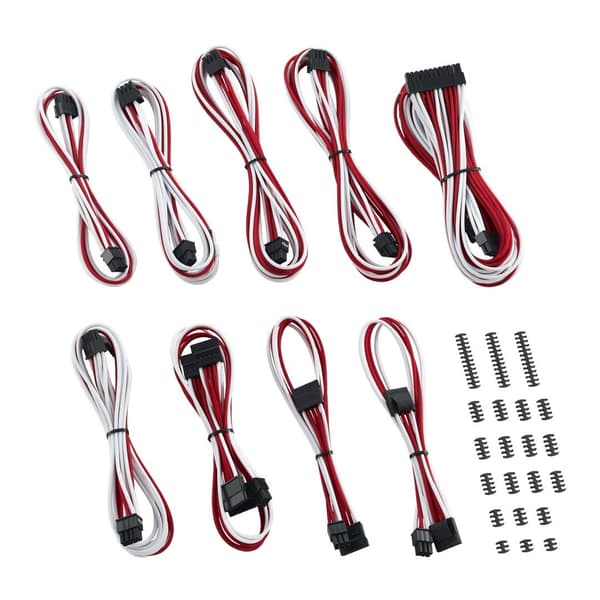 CableMod Classic ModMesh RT Kabelsæt ASUS/Seasonic/Phanteks - Hvid/Rød