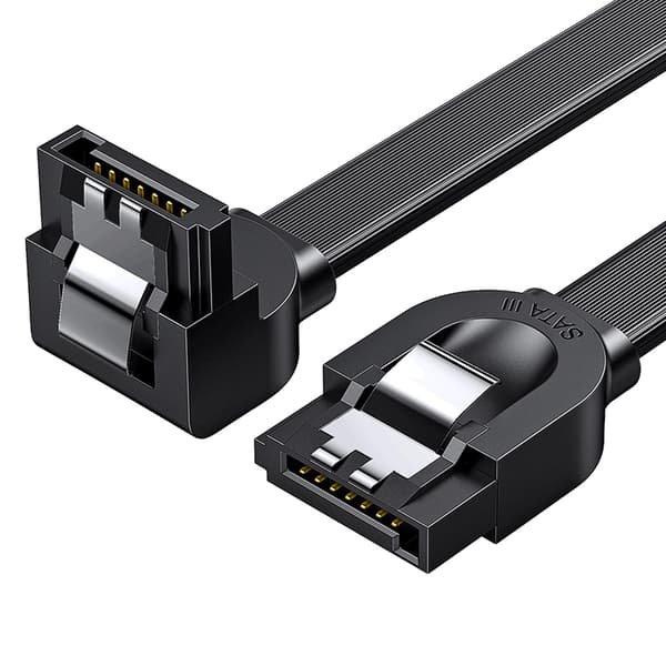 Ugreen retvinklet SATA 3.0 kabel 0,5m sort (US217)