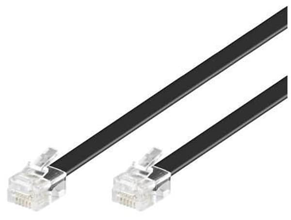 MicroConnect Modular Rak RJ12 6C/6P 2m Platt kabel, Svart