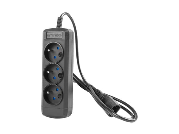 Forlængerledning Armac ARCOLOR3 0.6m 3 stik IEC UPS sort