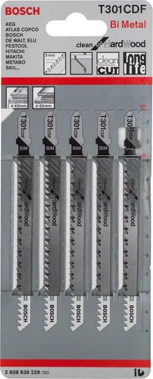Bosch Stiksavklinge T301CDF 117mm spånplade 5 stk (2608636229)