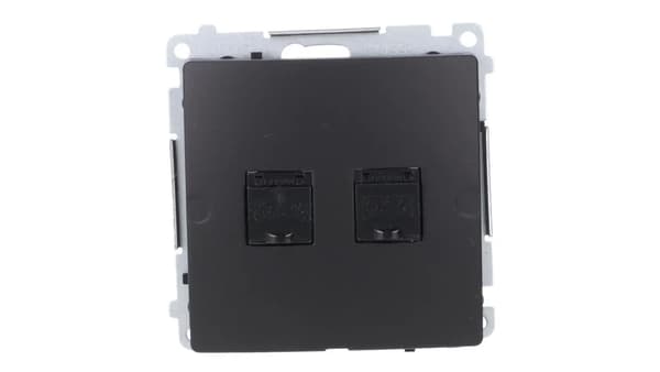 Simon Basic Computerstik RJ45, kat 6, dobbelt med støvskærmet (modul) sort BM62.01/49