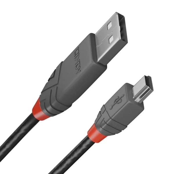 USB 2.0 A til Mini USB B Kabel LINDY 36721 50 cm Sort
