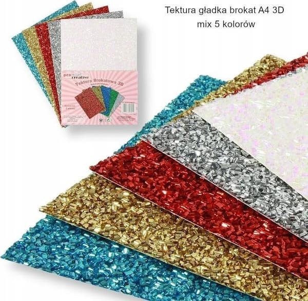 A4 karton glimmer 3D glimmer 5 farver