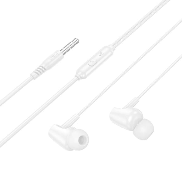 HOCO headset / in-ear hovedtelefoner jack 3,5 mm med mikrofon M112 hvid