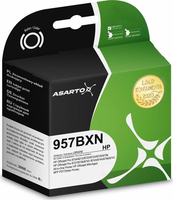 Asarto blækpatron Asarto til HP 957BXN | L0R40AE | 3000 sider | sort