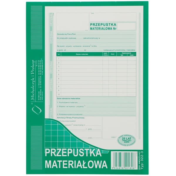 MATERIALPAS (O+1K) MICHALCZYK OG PROKOP A5