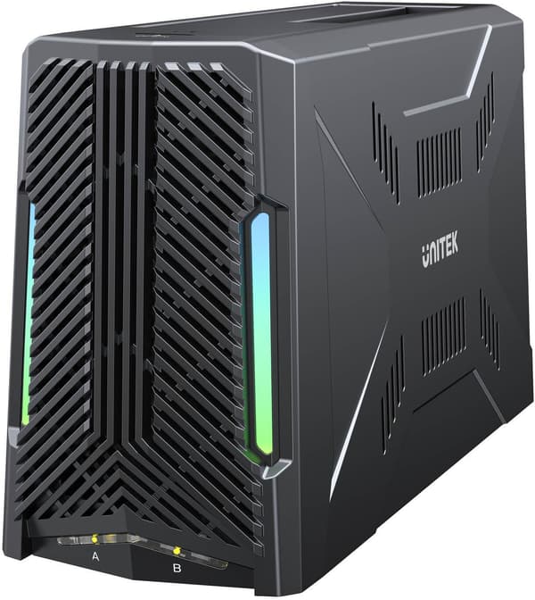 Unitek Dockningsstation, 1x M.2 NVMe-disk, 1x SATA-enhet, USB-C 10Gbps