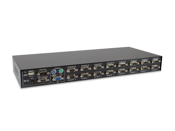 LevelOne KVM-3216 KVM-kytkin Telineasennus Musta