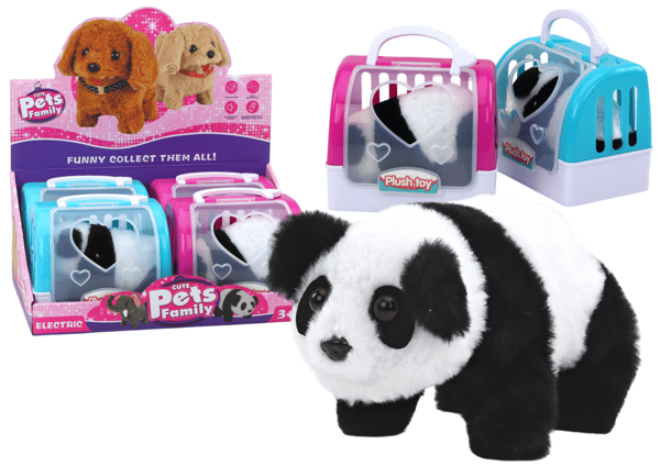 Interaktiivinen panda kuljetuslaatikossa, lajitelma