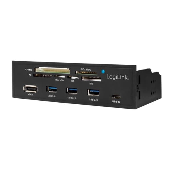 LogiLink 5.25\" Multifunktions frontpanel - kortlæser - USB 3.0