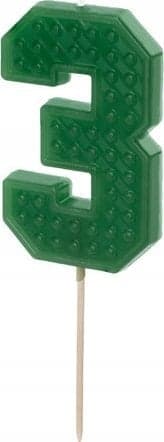 Födelsedagstårta Nummer 3, 6 cm, grön