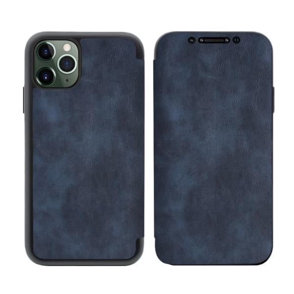Nahkainen kirjakotelo iPhone 11 Pro sininen i/sininen