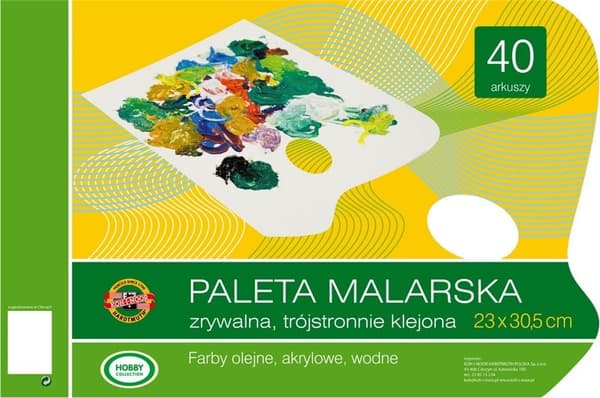 Malerpalet 23x30 med 40 ark