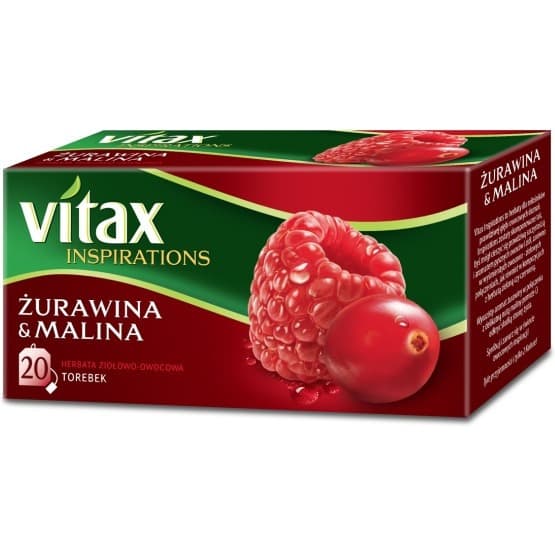 TE VITAX INSPIRATION TRANBÄR MED HALLON 20 PÅSAR