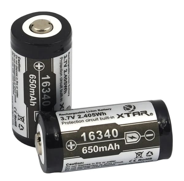 akku suojauksella XTAR 16340 650mAh