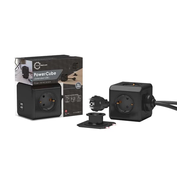 MicroConnect Power Cube Duo USB & Strøm, 3m