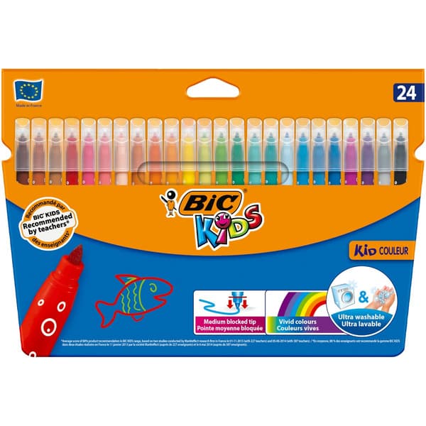 Tuschpenne KIDS Couleur 18+6 farver BIC