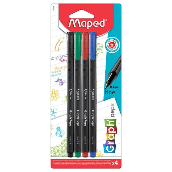 Maped Graph'Peps 0,4 mm fineliner 4 färger