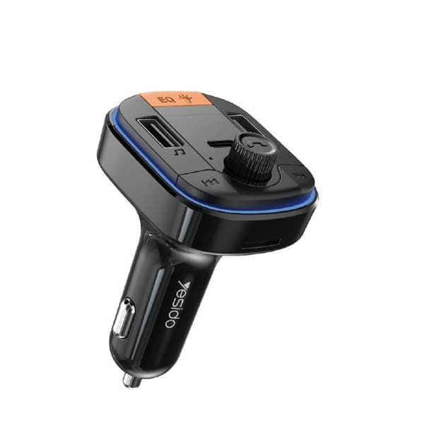 yesido BT5.0 - FM-lähetin Y45 43W LED USB-2xA+C + microSD, MUSTA/MUSTA