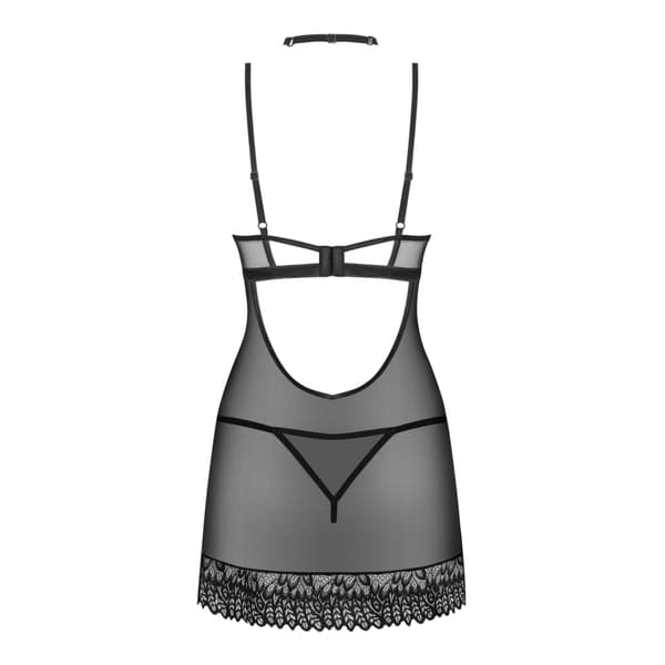 Obsessive Donarella Chemise Sæt Sort M/L - 3-delt Elegant Design