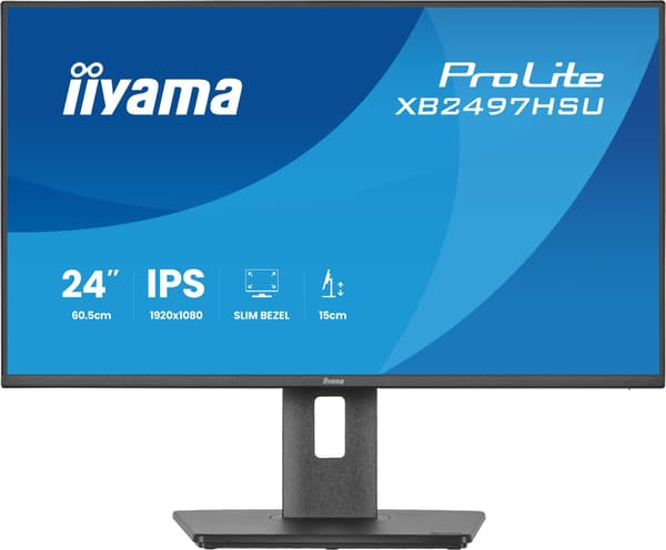 ProLite (60,5 cm (23,8 tommer), sort (mat), FullHD, IPS, HDMI, DP, USB-hub, ergonomisk stander, 120Hz panel)