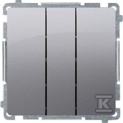 Simon Basic-kontakt trippel (modul) 10AX, 250V~, snabbkoppling, rostfritt stål BMW31.01/21