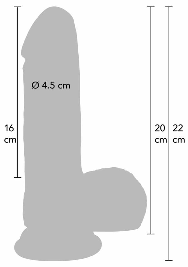 Realistisk Dildo Flydende Silikone 20 cm