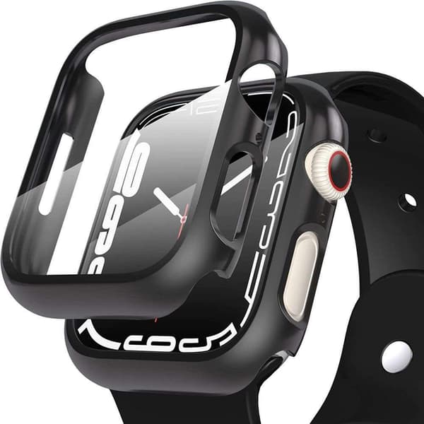 Defense360 Glass Case Sæt til Apple Watch 7 45mm Sort