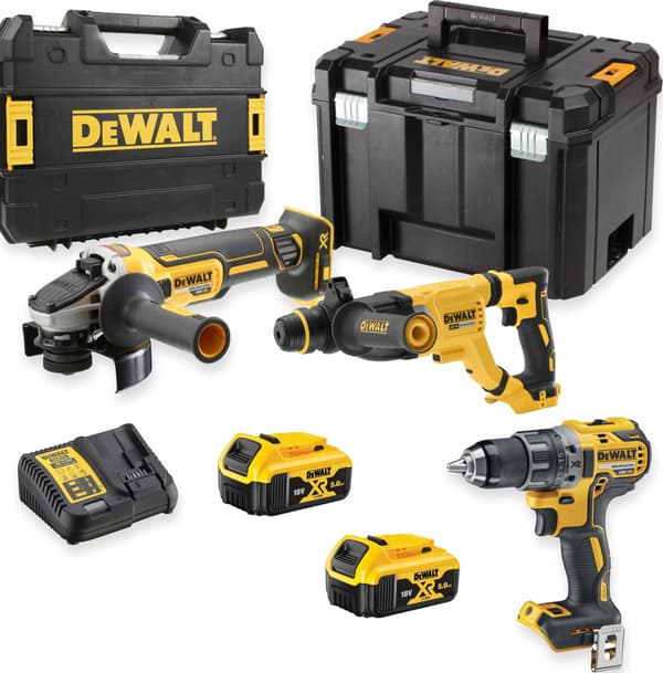 DEWALT KOMBI SÆT 18V DCK327P2T (DCD791 + DCH263 + DCG405) 2x5.0AH
