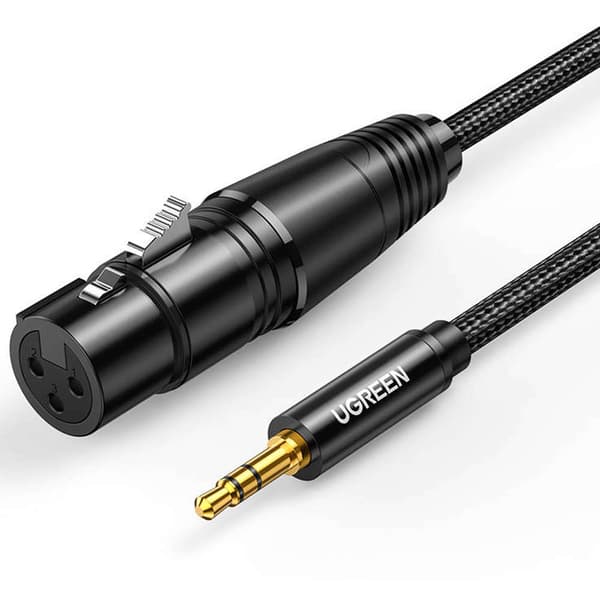 Lydkabel AV182 UGREEN XLR hun til jack 3.5 han 2m sort